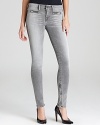 Chic ankle zips lend modern edge to these super skinny True Religion jeans.