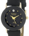 Armitron Women's 75-2447BLK NOW Diamond Accented Gold-Tone Black Leather Watch