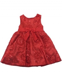 Rare Editions Baby Baby-girls Infant Soutach Dress, Red, 24 Months