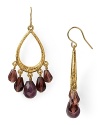 A dangle of semi-precious stones and glass beads are an ebullient statement on this pair of Lauren Ralph Lauren drop earrings, rich in texture.