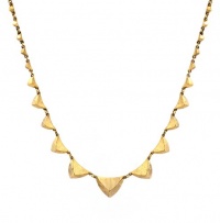 House of Harlow 1960 Gold Plated Pyramid Station Necklace