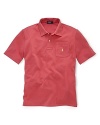 An adorable pocketed polo shirt is crafted from super-soft cotton jersey for a breathable, comfy fit.