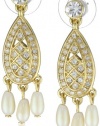 Carolee Gold Metalist Gold-Tone Small Chandelier Stone Earrings