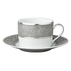 Sauvage teacup by Bernadaud successfully blends three surprisingly sensual touches - pearl-grey lizard skin, silver filament and interlocking Cordovan honeycombs -- into one truly memorable collection for your table. Exceptional elegance with a touch of the exotic.