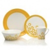 Mikasa Circle Chic 4-Piece Dinnerware Set, Yellow