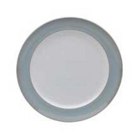 Denby Mist Wide Rimmed Dinner Plates, Set of 4