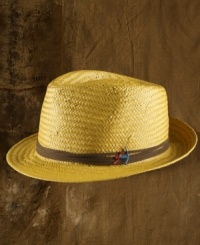 Capture the essence of old Havana in this worn-in straw fedora, complete with leather trim for easy, effortless style.