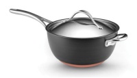 Anolon Nouvelle Copper Hard Anodized Nonstick 5-1/2-Quart Covered Saucier