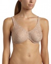 Wacoal Women's Halo Lace Full Coverage Underwire Bra, Toast, 40D