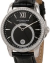 Stuhrling Original Women's 544.11151 Vogue Audrey Dawn Swiss Quartz Swarovski Crystal Date Black Leather Strap Watch