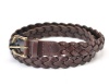 Polo Ralph Lauren Men's Braided Leather Belt (32, Brown)