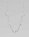 From the Thorn Collection. Long enough to double, this delicate chain sprinkled with shining, spiky thorns combines the elegant and the edgy with great spirit.Sterling silverLength, about 42Lobster claspImported