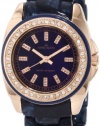 Anne Klein Women's 10/9668RGBL Swarovski Crystal Accented Blue Marbleized Rosegold-Tone Bracelet Watch