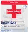 Johnson & Johnson Red Cross Gauze Pads, 3 Inch x 3 Inch, 25 Count (Pack of 2)