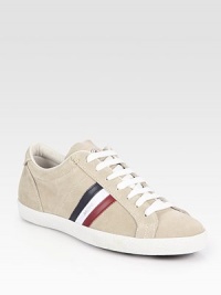 Contrasting stripes and the word Monaco enliven the side of this lace-up suede staple. Leather liningPadded insoleRubber soleMade in Italy