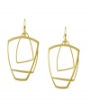 Get framed. BCBGeneration's dramatic drop earrings highlight cut-out shapes that have a unique face-framing effect. Crafted in vintage gold tone mixed metal. Approximate drop: 2 inches.