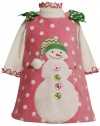 Bonnie Jean Girls 2-6X Snowmanapplique Fleece Jumper Set, Pink, 4T