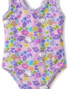 Hello Kitty Baby-girls Infant Garden Party One Piece Swimsuit, Purple, 12 Months