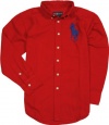 Ralph Lauren Boy's Big Pony Blake Oxford, Red, Medium (10/12)