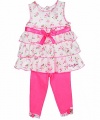 Guess Pretty Peek 2-Piece Outfit (Sizes 0M - 9M) - pink/white, 3 - 6 months