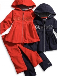 GUESS Kids Girls Toddler Fleece Set, ORANGE (18M)