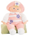 Gund Sonja Dolly. This plush dolly is squeezable soft. She's dress in a floral accented jumpsuit and matching hat. Pillow not included.