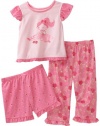 Little Me Baby-Girls Infant Ballet 3 Piece Poly Set, Pink Floral, 18 Months