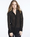 This button-down Velvet by Graham & Spencer top is sheer perfection with a studded collar for modern edge.