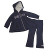 GUESS Kids Girls Toddler Fleece Set, BLUE (12M)