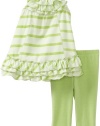 Kids Headquarters Baby-girls Newborn Stripes Top with Pant, Green, 3-6 Months