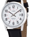 Timex T2N524 Men's Indiglo Night Light White Dial Black Leather Strap Quartz Watch