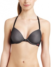 Josie by Natori Women's Jetset T-Back Front Close Contour Bra, Black/Grey, 36DD