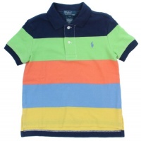 Polo Ralph Lauren Boys Striped Mesh Big Pony Logo Polo Shirt - 18M