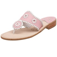 Jack Rogers Women's Palm Beach Navajo Classic Flat,Pink/White,12 M