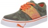 Puma EL ACE Camo JR Sneaker (Little Kid/Big Kid),Teak/Khaki/New Fluorescent Orange,4 M US Big Kid