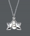 The perfect gift of star-worthy style. Unwritten secret message pendant features a star that opens to reveal the words My Star. Setting and chain crafted in sterling silver. Approximate length: 18 inches. Approximate drop: 7/8 inch.