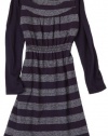 Splendid Girls 2-6x Melange Rugby Stripe Dress,Navy,4/5