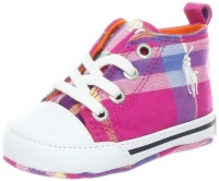 Ralph Lauren Layette Harbour Hi Sneaker (Infant/Toddler),Bright Blush Plaid,1 M US Infant