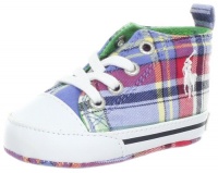 Ralph Lauren Layette Harbour Hi Sneaker (Infant/Toddler),Sapphire Plaid,2 M US Infant