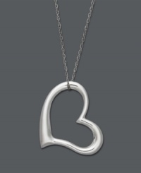 Let love shine in this smooth Giani Bernini pendant. An open-cut heart pendant features an asymmetrical design strung from a delicate chain. Crafted in sterling silver. Approximate length: 18 inches. Approximate drop: 3/4 inch.