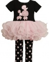 Bonnie Baby-girls Newborn Poodle Applique Top with Knit Legging