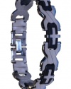 Dynamis bracelet, stainless steel/ silicone X-link w/ cross design