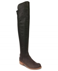 Major height. Steve Madden's Hazele tall boots pull on easily and feature elastic gore at the top of the back shaft.