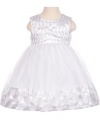 Princess Faith Pearly Lattice Dress with Diaper Cover (Sizes 12M - 24M) - white, 18 months