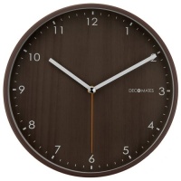 DecoMates Non-Ticking Silent Wall Clock - Traditional Wooden (Brown)