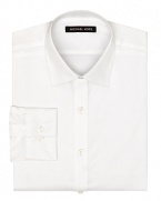 Crafted in crisp, non-iron cotton, this regular fit dress shirt from Michael Kors brings sophisticated style to your everyday wardrobe.