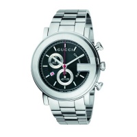 Gucci Men's YA101309 G-Chrono Steel Black Guilloche Dial Watch