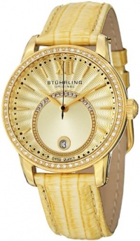 Stuhrling Original Women's 544.1135A15 Vogue Audrey Dawn Swiss Quartz Swarovski Crystal Date Gold Tone Watch