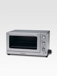 A classic approach to modern cooking combines a toaster oven, convection oven and broiler. Industrial styling and convenient keep-warm function make this multi-functional countertop oven a valuable addition to any kitchen.0.6 cu.