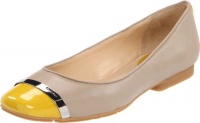 Calvin Klein Women's Pash Flat,Light Taupe/Yellow,8.5 M US